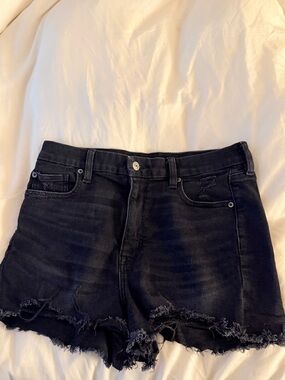 American Eagle Outfitters Black Distressed Denim Shorts